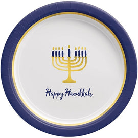 Hanukkah Lights 10" Round Paper Plates