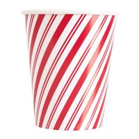9Oz Cup, Red Striped Snowman