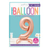Rose Gold Number Shaped Standing Foil Balloon 30" 9