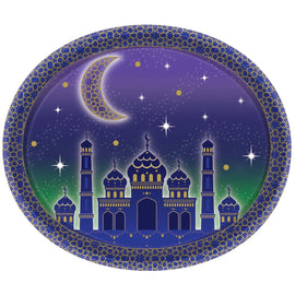Eid Celebration Oval Paper Plates, 12"