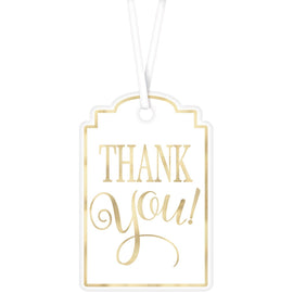 "Thank You" Printed Tags - White