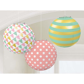 Round Paper Lanterns - Pastel
