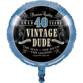 Vintage Dude 40Th Birthday Mylar Balloon