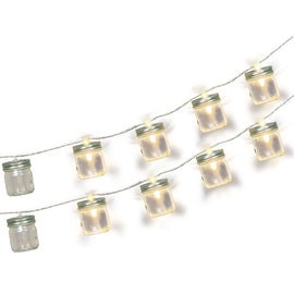 Clear Glass Mason Jar Battery Operated LED String Lights