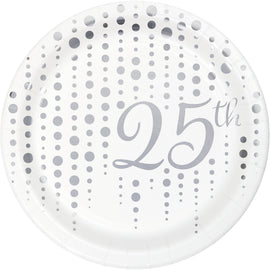 Silver 25Th Anniversary Dessert Plates