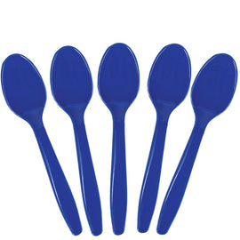 Bright Royal Blue Plastic Spoons
