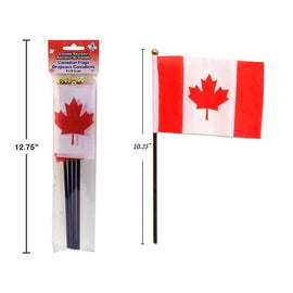 Canada 4pk 4"x6" Flags, w/10.25" Pole