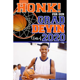 Customizable Yard Sign / Lawn Sign Grad Basketball W/Picture