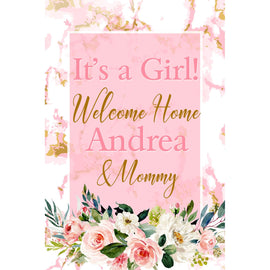 Customizable Yard Sign / Lawn Sign Baby Shower Watercolor Pink