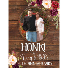 Customizable Yard Sign / Lawn Sign Anniversary Wood Frame W/Picture