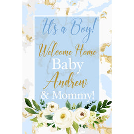 Customizable Yard Sign / Lawn Sign Baby Shower Watercolor Blue