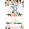 Customizable Yard Sign / Lawn Sign Welcome Baby Shower Elephant Floral Pink