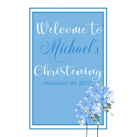 Customizable Yard Sign / Lawn Sign Welcome Christening Blue