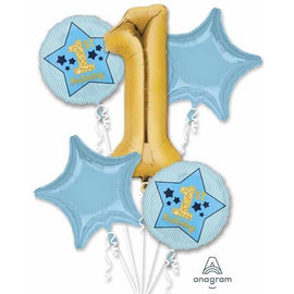 Foil Balloon - Bouquet 1st Bday Blue