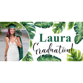 Banner - Custom Deluxe Grad Palm Leaf With Picture