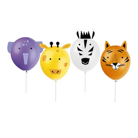 Make Your Own Animal Safari 12" Latex Balloon Activity Kit, 4ct