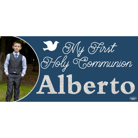 Banner - Custom Deluxe Religious Blue & White With Picture