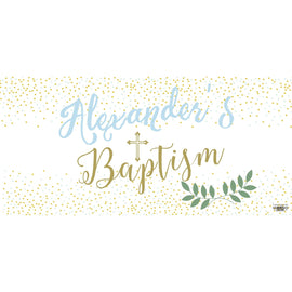 Banner - Custom Deluxe Religious Blue & Gold Dots With Branch