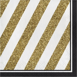 Black And Gold Luncheon Napkins