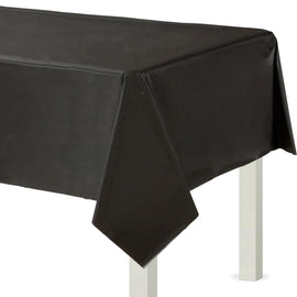 Flannel Backed Table Cover - Jet Black