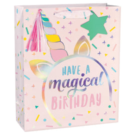 Unicorn Birthday Large Bag w/Gift Tag