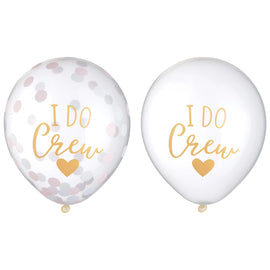 "I Do Crew" Confetti Latex Balloonss