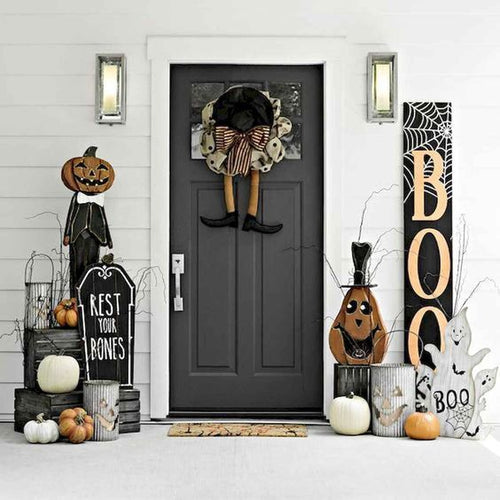 Halloween Door Decorations Hocus Pocus Door Cover Large Fabric Trick Or  Treat Banners Sign For Front Door Halloween Party Decor