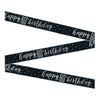 1 9' Glitz Black & Silver Foil Banner "Happy 80th Birthday"