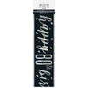 1 9' Glitz Black & Silver Foil Banner "Happy 80th Birthday"