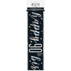 1 9' Glitz Black & Silver Foil Banner "Happy 90th Birthday"