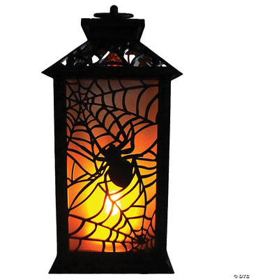 11.5" Flaming LED Lantern with Spider