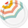 Poolside Summer Round Dessert Plates, 7", 8 Count - Foil Stamping