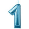 Candle - Numeral #1 Blue, 3 1/4"