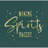 Napkin - Beverage, Modern Christmas "Making Spirits Bright"