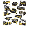 NEW! Grad Hot-Stamped Paper Photo Props - Black, Silver, Gold, 13 Count