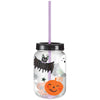 Halloween Mason Cup with Straw