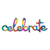 Balloon Script - Phrase, Rainbow Splash, "Celebrate"