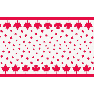 Table Cover - Red and White, Canada Day Leaf, 54" x 84"