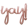 Balloon Script - Rose Gold, Air-Filled, Phrase, "Yay!"