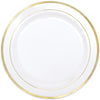 Premium 10 1/4" Plastic Plate with Gold Trim