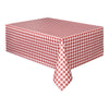 Table Cover - Plastic, Red Gingham, Rectangular, 54" x 108"