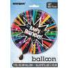 Balloon - Foil, Rainbow, Starburst "Happy Birthday", Round, 18"