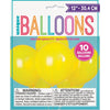 Balloons - Latex, Yellow, 12", 10 Count