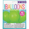 Balloons - Latex, Lime Green, 12", 10 Count