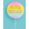 Balloon - Foil, Gold Paste,l Rainbow Birthday, Round, 18"