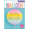 Balloon - Foil, Gold Paste,l Rainbow Birthday, Round, 18"