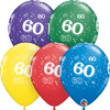 60th Birthday Latex Balloons, 50 Count Assorted