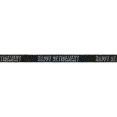 Banner Kit - Black, "Happy Retirement", 12ft