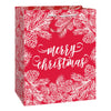 Gift Bag - Large, Red and White Merry Christmas