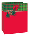 Gift Bag - Large, Red and Green Tartan